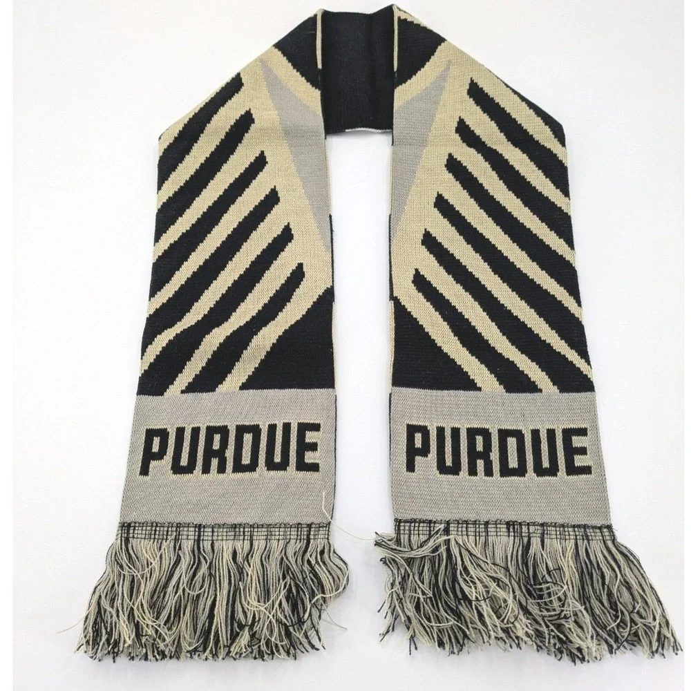 NCAA Purdue University Boilermakers Knit Scarf‎ Fringe Winter Football